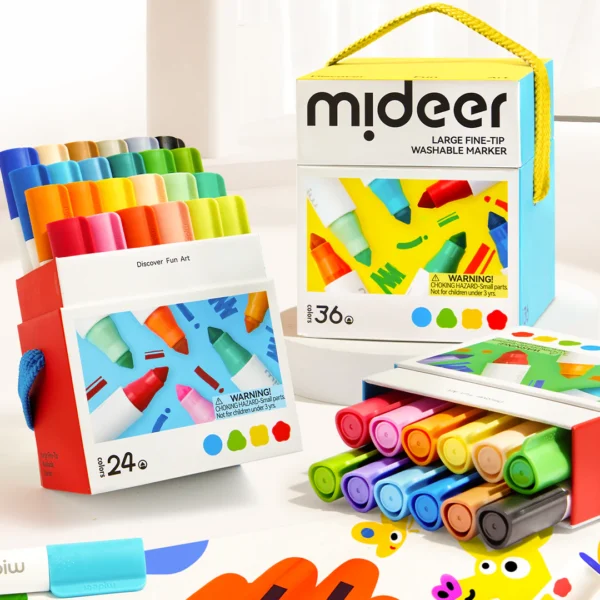 Mideer Nuplaunami markeriai flomasteriai – 24 Spalvos