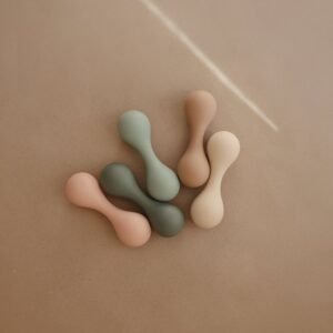Mushie silikoninis kūdikio barškutis – Blush