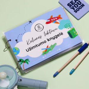 Kelionės lėktuvu daugkartinė užimtumo knygelė (2-5 m. vaikams)