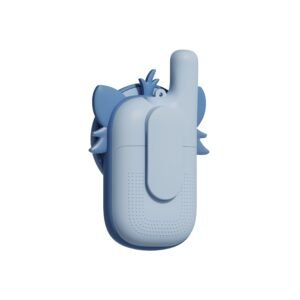 Blue 3D-rendered handheld device with a tall rounded nozzle, shown from the side with a textured grip.